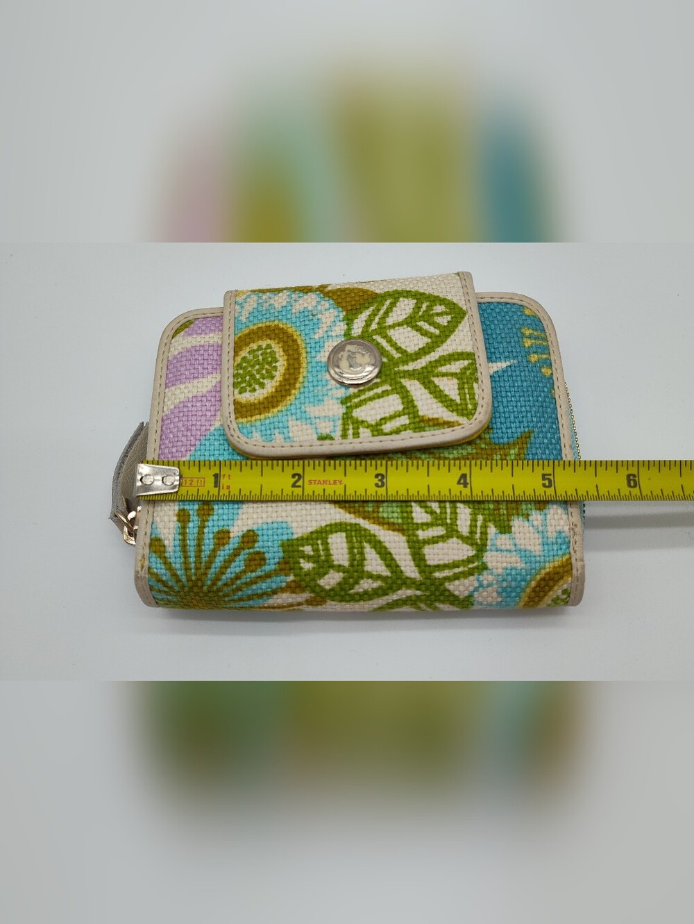 SPARTINA 449 Daufuskie Island Floral Linen Wallet Coin Purse Tropical NWOT - Picture 5 of 6
